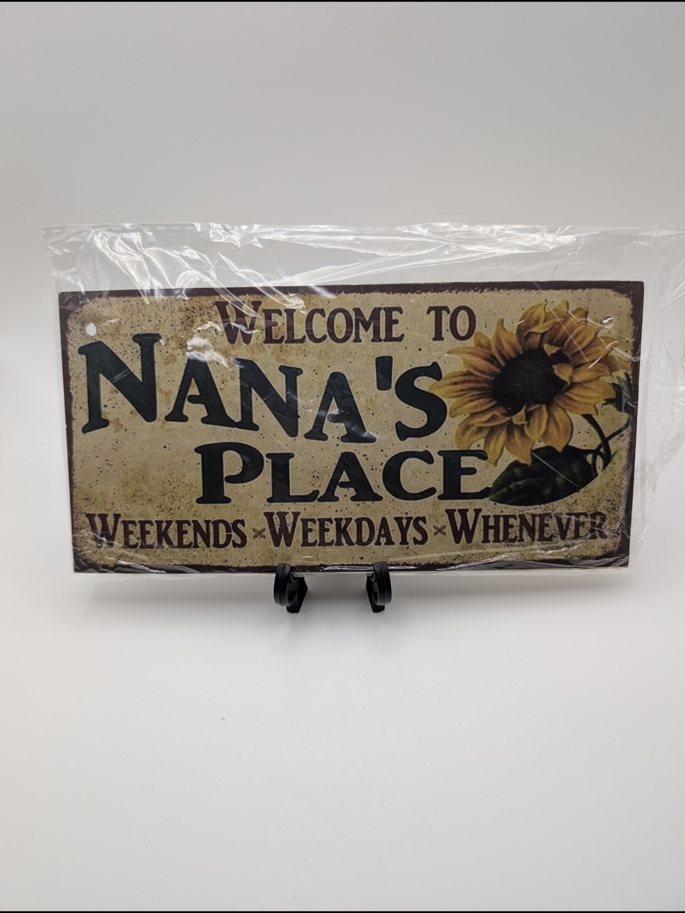 Welcome to Nana's Place Sunflower Wall Sign - Neutral Yellow